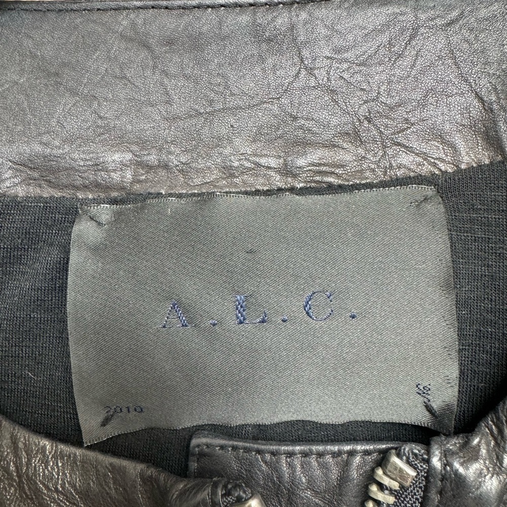 A.L.C. Black and Navy Leather Jacket - Picture 5 of 7